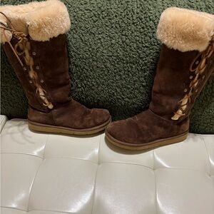 Espresso Brown Ugg Boots SZ 9 With New UGG inserts EXC Preowned Condition